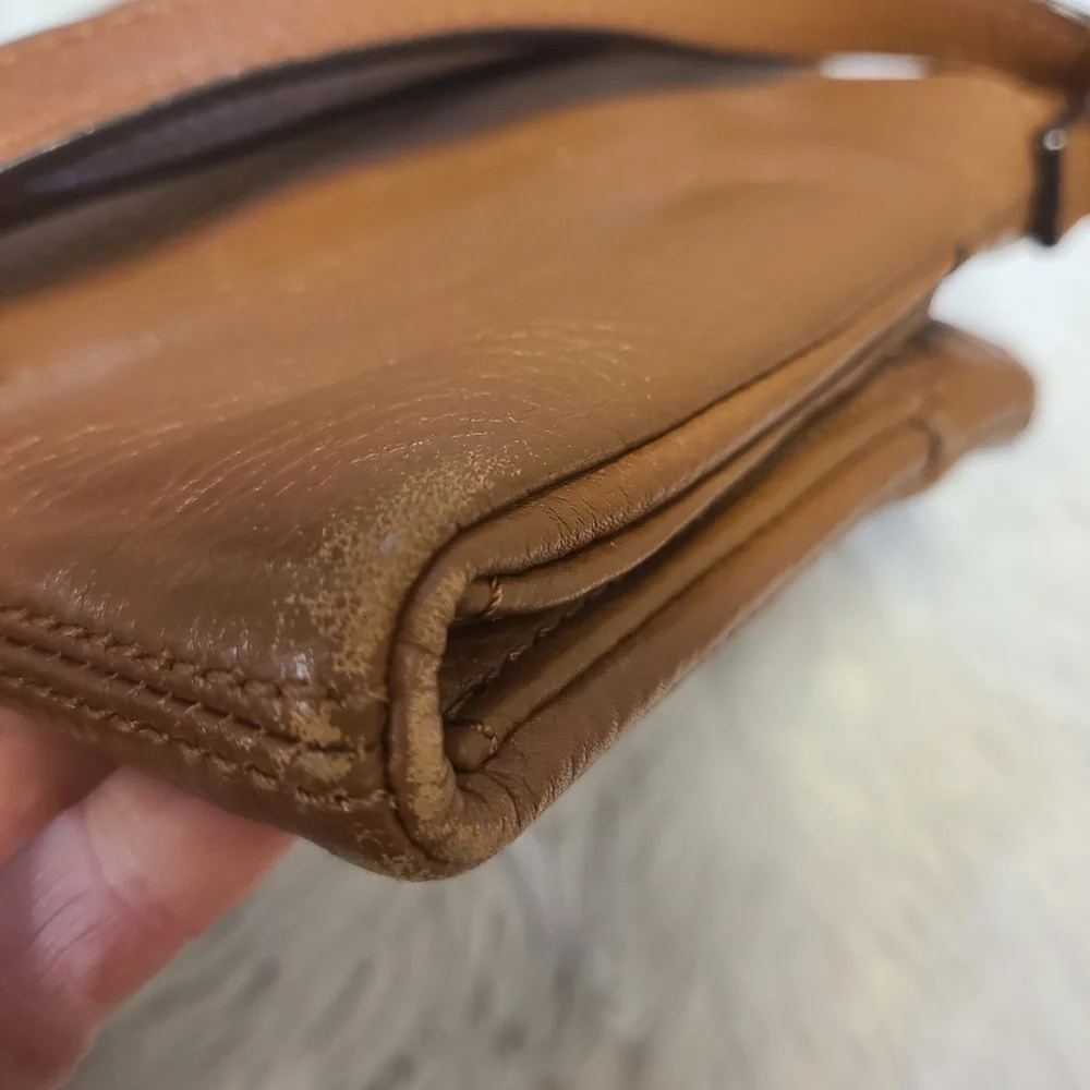 Michael Kors Womens Crossbody Bag Purse Small Acorn Brown Pebble Leather 8”x6”